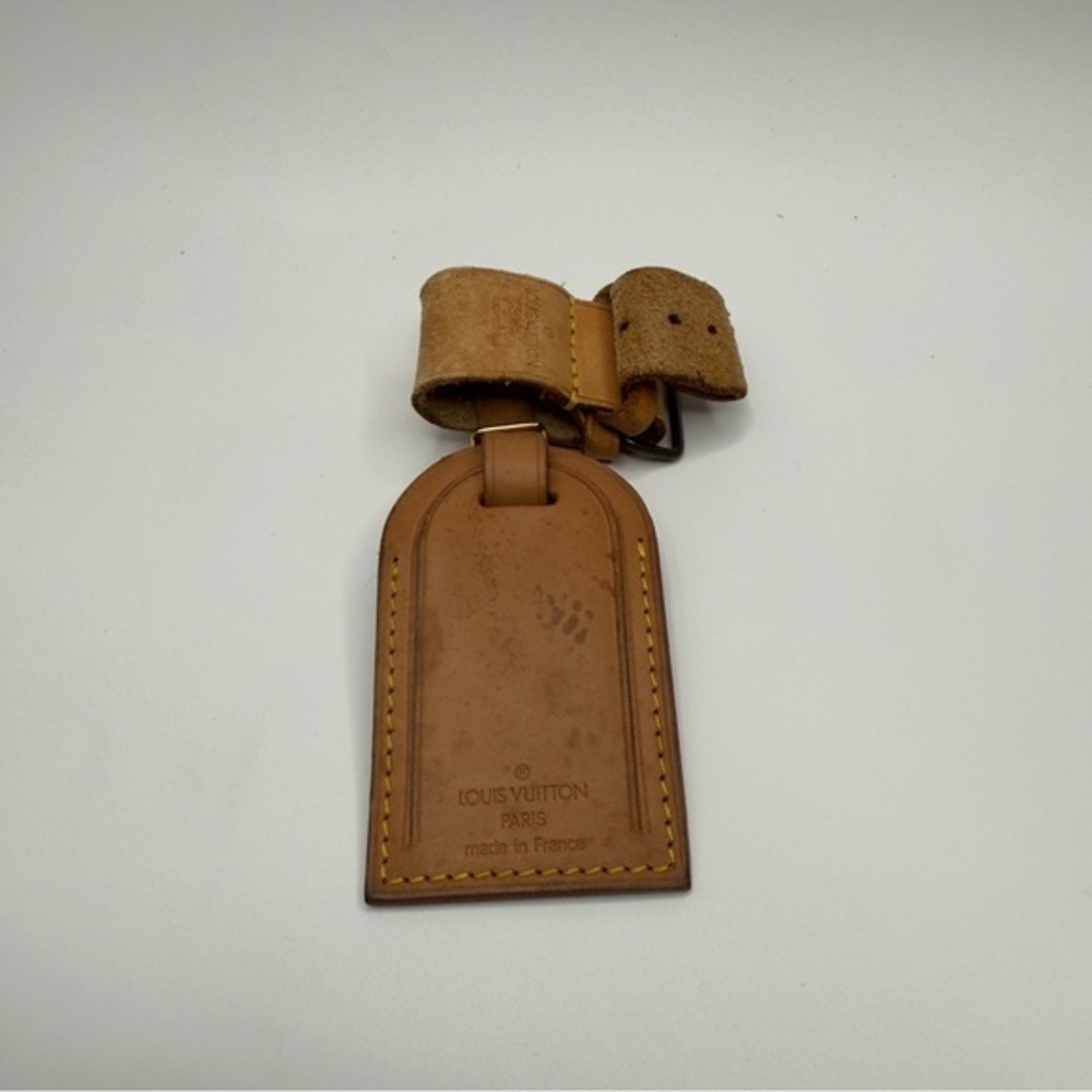 ❌SOLD❌Louis Vuitton ~ Vachetta Brown Leather Luggage ID Name Tag & Poignet - Picture 1 of 2